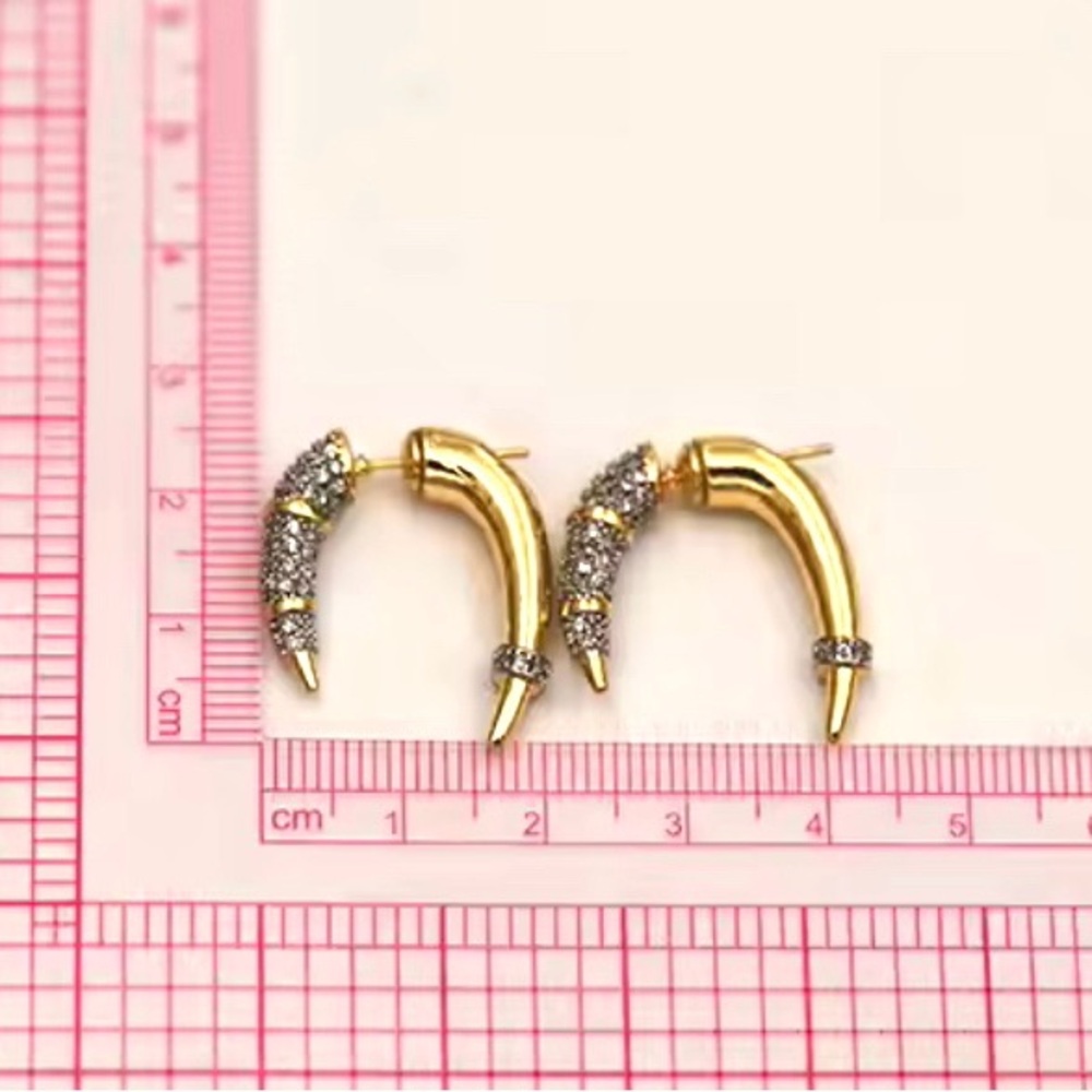 NEW Horn Earrings Front Back Gold C Z Raptor Claw Alexis Bittar STYLE AP28